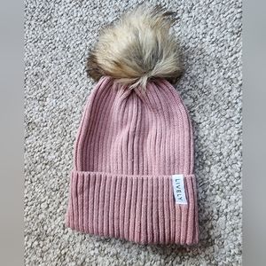 NWOT Lively pink winter hat with pom pom